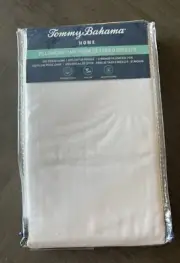 Tommy Bahama Pillowcase Set of 2 Standard White 100% Cotton - New~200 Thread