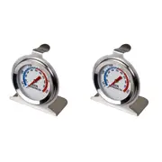 2x Davis & Waddell Oven Thermometer Stainless Steel Kitchen Cooking 10cm Silver