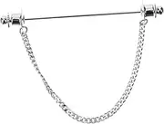 [LALADEFIEE] Men's Decorative Collar Pin with Chain Tie Zier for Shirt Necktie Decor