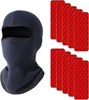 [Miayical] Bicycle Hat Caps, Windproof Bicycle Hat Winter, Warm Bike Cap, Winter Hat, Ear Covers and Glasses Holes for Cycling, Skiing, Running, Outdoors, Includes Reflective Helmet Strips, beige, One size