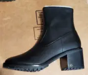 Coach Joy Ankle Bootie Black Leather Women Size 10 B (New) 1A