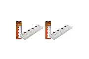 2x Doss 4 Way Surge Protector Power Board Outlet Strip Switch Socket WHT