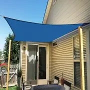 Ifenceview Blue Square 24'x24' UV Sun Shade Sail Pool Canopy Awning Outdoor