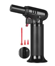 Butane Torch with Fuel Gauge S907 - Refillable Kitchen Torch Lighter for Desserts and Creme Brulee