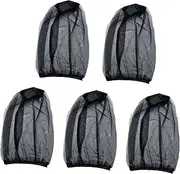 5Pcs Net Head Cover Comfortable Visibility Fishing Cap Breathable for Camping Fishing Hiking Walking Outdoor Activities, Black