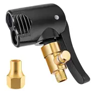 Locking Presta Schrader Air Chuck for Bike Tire, Dual Head Pump Nozzle with...
