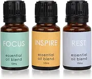 Green Velly Essential Oil for Home | Am to PM Oils | Diffuser Essential Oil Blend | Set of 3 - Focus, Inspire, Reset | Home Care, Candle Making, Fragrance, Aromatherapy | 10ML Each