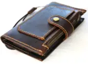 Genuine Leather case for Iphone 14 13 12 15 Pro Max Wallet Book Ziper Xs XR Diy