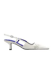 Burberry Chisel Slingback Square-Toe Pumps 39,40 White