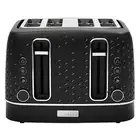 Haden Starbeck 4 Slice Wide Slot Stainless Steel Toaster, Black & Chrome