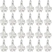 [BENECREAT] 40Pcs Four Leaf Clover Pendant, Real Platinum Plated Good Luck Charm Necklace 11x9x1mm for Jewelry, Bracelet and DIY Projects, Festival Gift