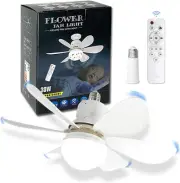 AKT LIGHTING 16.5" Ceiling Fan with Light Remote Control, Socket Fan Light