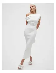 [Seed Heritage] Boucle Knit Off Shoulder Dress in Cloud Cream