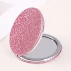 Folding Handheld Mirror Shiny Vanity Mirror Round Makeup Mirror Student Gift