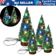 Mini Christmas Tree with LED Light Snow Small Pine Tree Table Xmas Decor Gifts