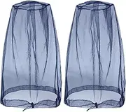 2Pcs Outdoor Mosquitoes Head Net Meshs Fly Guards Face Cover With Drawstring Meshs Face Guards For Men Women