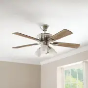 Hampton Bay Riley 44 in. Indoor LED Brushed Nickel Ceiling Fan with Light Kit