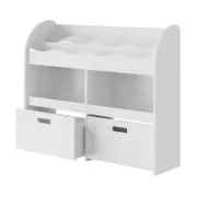 Oikiture Kids Bookshelf Toy Storage Shelf Organiser White