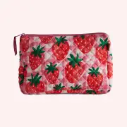 Quilted Cotton Toiletry Purse - Strawberry Jam - One Size by Kip&Co | the memo