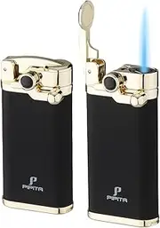 PIPITA 2PACK Pocket Lighter Refillable Torch Lighter Inflatable Butane Lighter Adjustable Flame Torch Lighter for Single Torch Jet Flame Lighter(Without Gas)