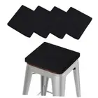 12" Square Bar Stool Cushions Set of 4 Thickened Barstool Square 4pcs Black