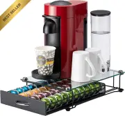 Vertuo Pod Holder Drawer Nespresso Glass Top 40 Pods Handle