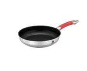 Stainless Steel Frying Pan Pan Non-stick Cooking Pan Smokeless Coating - RED