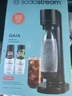 GAIA Soda Stream Sparkling Water Maker, Black Value Pack 2 Free Flavors