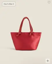 NWT J. Crew Red Small Satin Tote With Crystal Handles