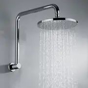 Decaura WElS 9" Rain Shower Head Set Round Brass Gooseneck Shower Wall Arm DIY Chrome