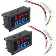 2pack Dc 100v 10a Voltmeter Ammeter Led Dual Volt Amp Meter Voltage Current Te