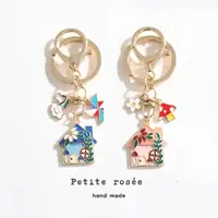 在飛比找momo購物網優惠-【Petite rosee】童趣小屋設計款金屬包包鑰匙圈鍍1