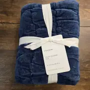 POTTERY BARN COZY CLOUD QUILTED PILLOW SHAM, STANDARD ~ MIDNIGHT BLUE