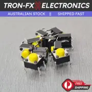 10Pcs 6x6x5mm Yellow SPST Momentary PCB Mount Tactile Switch 4 Pin