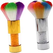 FOMIYES Professional Nail Dust Cosmetic Brush Set 2 Pcs Soft Nail Cleaning Brush for Beauty for Manicure Care