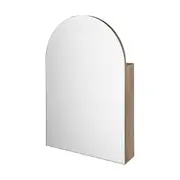 ACA 90x61CM Bathroom Wall Arched Makeup Mirror Cabinet Vanity Medicine Storage Wooden Shelf