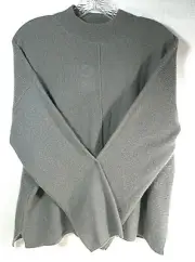 Saks Fifth Avenue Cashmere MockNeck Boxy Silver Sweater Size M