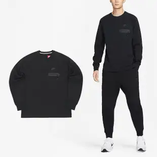 【NIKE 耐吉】長袖 Tech Fleece Lightweight 男款 黑 寬鬆 柔軟 拉鍊 小LOGO 大學T(FD9881-010)