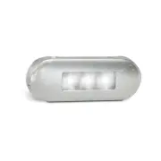LED Autolamps White Front End Outline Marker Clear Lens Brushed Bezel Bulk