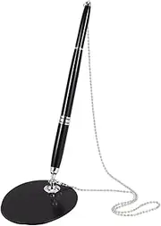 Tofficu Security Pen with Beaded Chain Desktop Sign Pens for Banks and Offices Antitheft Features Includes Blank Ink Refills