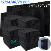 12 to 72 Pack 12x12x1" Acoustic Foam Panels Tiles Wall Record Studio Sound Proof