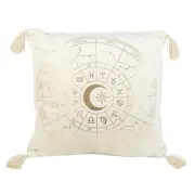 Crystal Wonderland Astrology Wheel Off White Square Polyester Cushion