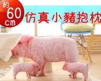 在飛比找Yahoo!奇摩拍賣優惠-現貨 特價【仿真豬仔60cm】創意裝飾娃娃報枕靠枕頭 寵物麝