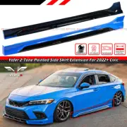 For 2022-2025 Honda Civic Yofer V1 Boost Blue Black 2-Tone Side Skirt Extension (for: Honda Civic)