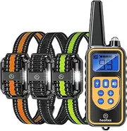 Heaflex Dog Shock Collar with Remote, Dog Training Electric Collar, Waterproof Rechargeable, 1640ft Dog Shock Collar with LED Light, Beep, Vibration, Shock for Medium/Large 3 Electronic Collars Dogs