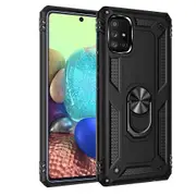 For Samsung Galaxy A71 5G (not for Standard Samsung A71) Case, Military Grade 360 Degree Rotating Metal Magnetic Ring Car Mount Holder Kickstand Shockproof Heavy Duty Cover (Black)