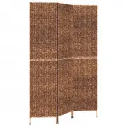 vidaXL Room Divider Screen Divider Privacy Screen 3-Panel Brown Water Hyacinth