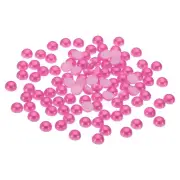 1000Pcs Flatback Pearls Beads, 6mm Flatback Pearls, Rose Red