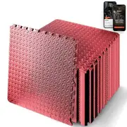 SQUATZ 24.2in x 24.2in x 0.47in Puzzle Exercise Mat, EVA Foam Interlocking Tiles