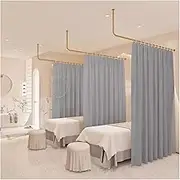 L-shape Room Divider Curtain Rod, Metal Curtain Rod Shelf, Beauty Salon Privacy Partition Curtain, Wall Mounted Curtains Kit For Clothing Store(White)
